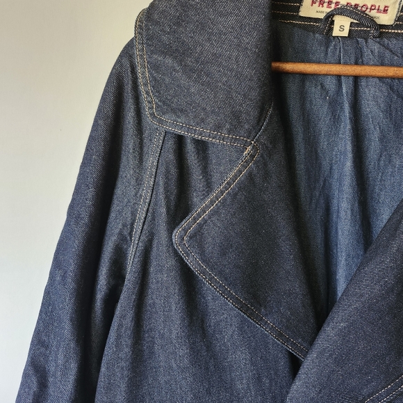 Free People 'Street Car' Denim Coat size S - Picture 5 of 14